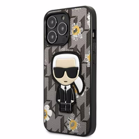 Karl Lagerfeld Ziedu Ikonik Karl viedtālruņa apvalks iPhone 13 Pro / iPhone 13 - pelēks