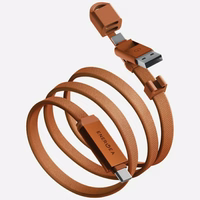 Kabelis Energea Sheath Travel 2w1 USB-C uz USB-C/USB-A 480Mbps 60W 1.2m oranžs