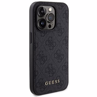 Guess 4G Metal Logo viedtālruņa apvalks komplekts iPhone 14 Pro Max + 5000mAh Magnētiskā portatīvais lādētājs - melna