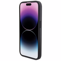 BMW ādas sēdekļu raksts viedtālruņa apvalks iPhone 15 Pro Max - melns