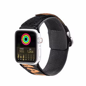Dux Ducis siksniņa (āra versija) Apple Watch Ultra siksniņa, SE, 9, 8, 7, 6, 5, 4, 3, 2, 1 (49, 45, 44, 42 mm) neilona aproce melna un oranža