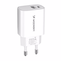 Wozinsky WGWCW USB-A USB-C 20W sienas lādētājs - balts