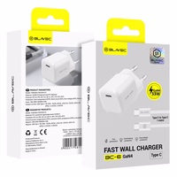 Blavec sienas lādētājs BC-6 GaN4 - Type C - PD QC 33W 3A ar Type C uz Type C kabeli (TCBC6G4-CW333A+CC) balts
