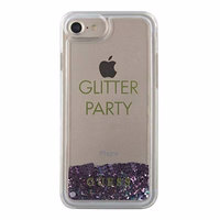 Guess GUHCP7GLUQPU iPhone 6/7/8 /SE 2020 / SE 2022 violets/ciets apvalks Liquid Glitter Party