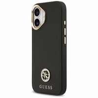 Guess Graudains Strass Logotips Magnētiskais viedtālruņa apvalks iPhone 17 - melns