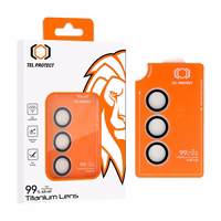 Aizsargstikls Tel Protect Titanium Lens 99% AR uz kameras Samsung Galaxy S25 caurspīdīgs (3 objektīvi)