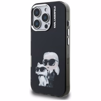 Karl Lagerfeld IML Aquarelle Karl & Choupette & Logo macins iPhone 16 Pro Max - melns