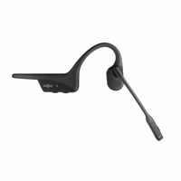 SHOKZ OpenComm2 2025 Upgrade Wireless Bluetooth Bone Conduction Videoconferencing Headset with USB-C Charging Port | 16 Hr Talk Time, 29m Wireless Range, 1 Hr Charge Time | Includes Noise Cancelling Boom Mic, melns