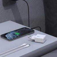 Dudao A26LEU PD 20W GaN USB-C Wall Lādētājs with USB-C to Lightning Kabelis - Melns