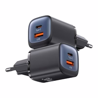 USAMS Tīkla lādētājs CC254 30W GaN USB-C/USB-A Fast Charging HC Series violets CC254TC03