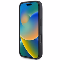 AMG ādas iespiesto līniju melnais logotips iPhone 16 Pro Max apvalks - melns