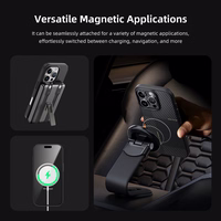 Rock Īpaši plāns Aramīda šķiedras Kevlar 600D viedtālruņa apvalks Iphone 16 Pro Max melns