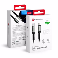 FORCELL F-ENERGY C259 kabelis Type C uz Lightning PD 3A 27W Cafule 2 m melns