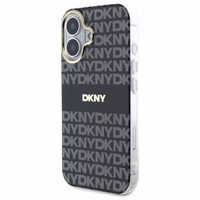 DKNY tekstūras raksta ar svītru viedtālruņa apvalks iPhone 16 - melns