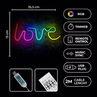 Neon LED RGB LOVE FLRN01 + RC Forever Light