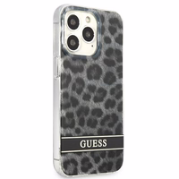 Guess GUHCP13LHSLEOK iPhone 13 Pro / 13 6.1" pelēks/pelēks cietais apvalks Leopards