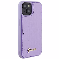 Guess Sequin Script Metal viedtālruņa apvalks iPhone 15 - violeta
