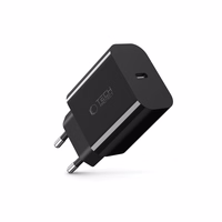 Tech-Protect NC20W USB-C 1 porta PD20W sienas lādētājs – melns