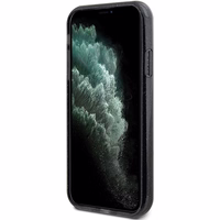 Guess Ring Stand Script Glitter Magnētiskais viedtālruņa apvalks iPhone 11 / Xr - melns