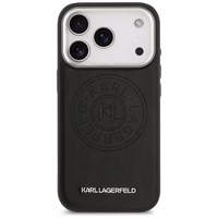Karl Lagerfeld Point & Metal Logo Magnētiskais viedtālruņa apvalks iPhone 17 Pro - Melns