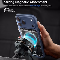 Spigen Essential EV25MFAQ Magnetic MagSafe auto gaisa atveru turetajs - Melns