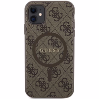 Guess GUHMN61G4GFRW iPhone 11 6.1" / Xr brūns/brūns cietais apvalks 4G kolekcija ādas metāla logotips Magnētiskais