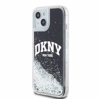 DKNY viedtālruņa apvalks iPhone 15 6,1" HC DKHCP15SLBNAEK melns HC šķidrie spīdumi ar arku logotipu