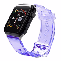 Silikona siksniņa aproce aproce siksniņa gaisma Apple Watch 42 / 44 mm - violets