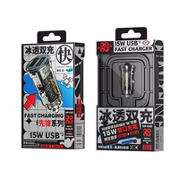 WEKOME WP-C40 Vanguard Series - auto lādētājs 2 x USB Fast Charging 15W (melns / caurspīdīgs)