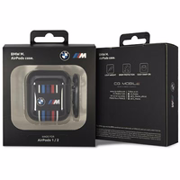 BMW BMA222SWTK AirPods 1/2 apvalks melns/melns ar daudzkrāsainām līnijām