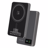 Blavec Portatīvais lādētājs 10000mAh BJ-03 Plāns 13,5mm - Type C - 22,5W magnētiskā Magsafe 3 in 1 (PBBJ03-MC10G) pelēka