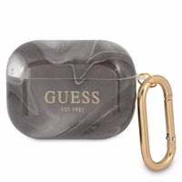 Guess GUAPUNMK AirPods Pro apvalks melns/melns Marble kolekcija