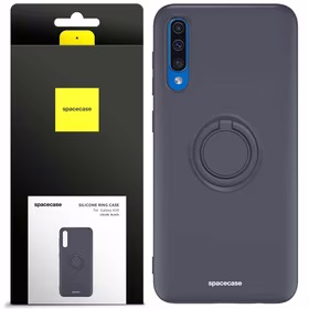 Spacecase Silikona maciņš ar gredzenu Galaxy A50 melns