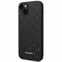 Karl Lagerfeld KLHCP14MSAKLHPK iPhone 14 Plus 6.7 "cietais apvalks melns / melns Saffiano Mono Metāla Logotips