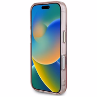 Guess IML Metal Mountain Logo Magnētiskais iPhone 16 viedtālruņa apvalks - rozā