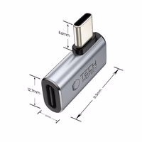 Tech-Protect Ultraboost AA01 USB-C leņķa adapteris - pelēks