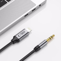Tech-Protect UltraBoost audio Lightning / 3.5 mm mini ligzdas kabelis 1 m - melns