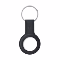 Crong Silicone maciņš with atslēgu piekariņš – aizsargājošs keychain maciņš Apple AirTag 1/2 (melns)
