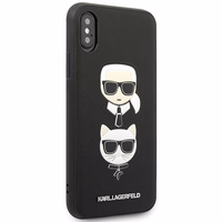 Karl Lagerfeld Saffiano Karl&Choupette Galvas viedtālruņa apvalks iPhone XS Max - melns