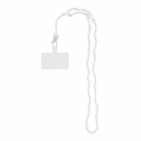 CRYSTAL DIAMOND tālruņa siksniņa, tālruņa piekariņš / auklas garums 74 cm (37 cm cilpā) / uz kakla – balts