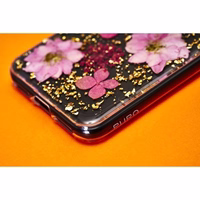 PURO Glam Hippie Chic Cover - maciņš iPhone XR (real zaļš flower petals)