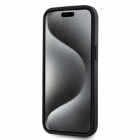DKNY Ādas rūtainais magnētiskais apvalks iPhone 15 Plus / 14 Plus - melns