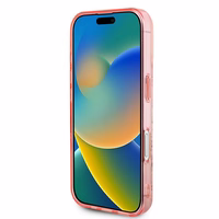 Guess IML Ziedi un tonālais aplis Magnētiskais viedtālruņa apvalks iPhone 16 Plus - rozā