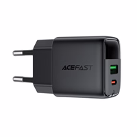 Acefast A116 GaN PD 35W USB-A USB-C tīkla lādētājs ar displeju - melns