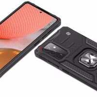 Wozinsky Ring Armor apvalks ar statīvu izturīgs robusts vāks Samsung Galaxy A72 4G sarkans