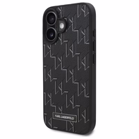 Karl Lagerfeld Hot Stamp Magnētiskais iPhone 16 viedtālruņa apvalks - melns