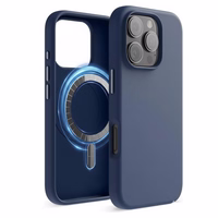 Maciņš "TM MagSafe Silicone" iPhone 13 / Tumši zils /