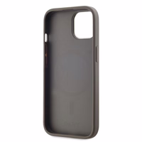 DKNY Ādas rūtainais mono raksts magnētiskais iPhone 15 viedtālruņa apvalks - bēšs