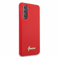 Guess GUHCS21MLSLMGRE S21+ G996red/sarkans maciņš silikona Script Metal Logo