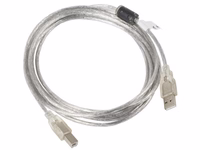Lanberg CA-USBA-12CC-0030-TR USB cable USB 2.0 3 m USB B caurspīdīgs